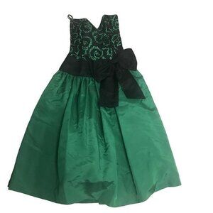 Gunne Sax Womens 5 VTG Green Sweetheart Neckline Sequin Prom Dress